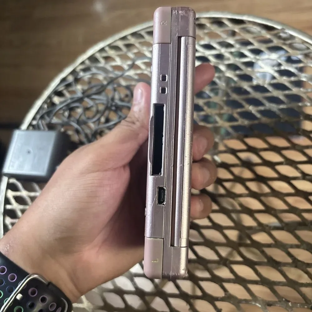 Nintendo DS Lite Handheld & Charger Coral Pink Screen Issues See Pics Tested